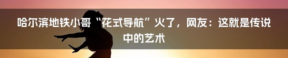 哈尔滨地铁小哥“花式导航”火了，网友：这就是传说中的艺术