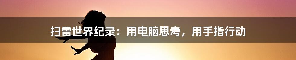 扫雷世界纪录：用电脑思考，用手指行动