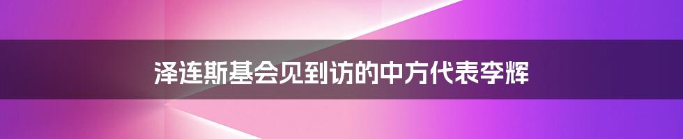 泽连斯基会见到访的中方代表李辉