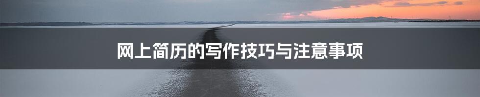 网上简历的写作技巧与注意事项