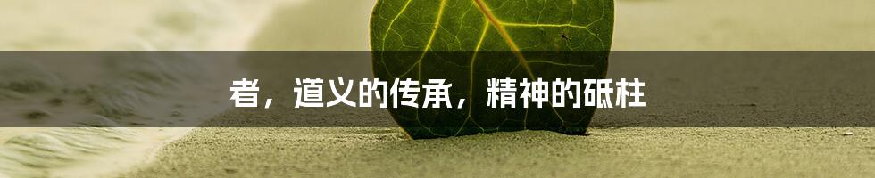 者，道义的传承，精神的砥柱