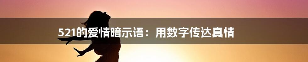 521的爱情暗示语：用数字传达真情