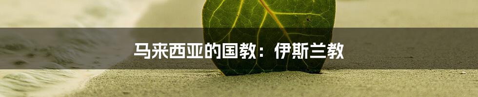 马来西亚的国教：伊斯兰教