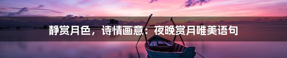 静赏月色，诗情画意：夜晚赏月唯美语句