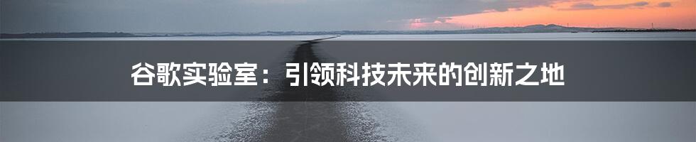 谷歌实验室：引领科技未来的创新之地