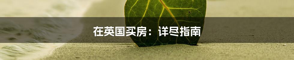 在英国买房：详尽指南