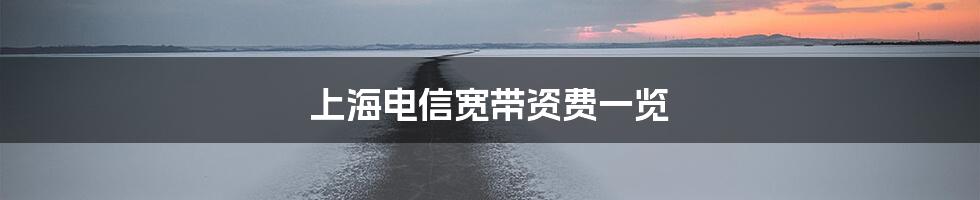 上海电信宽带资费一览