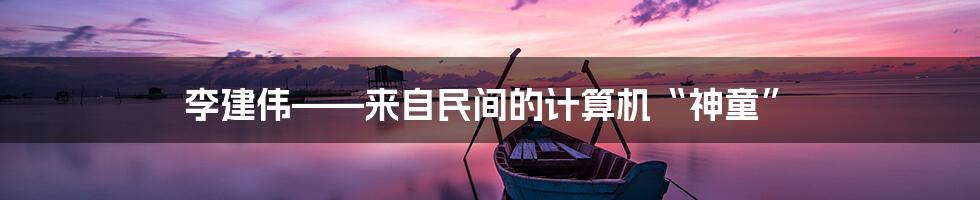 李建伟——来自民间的计算机“神童”