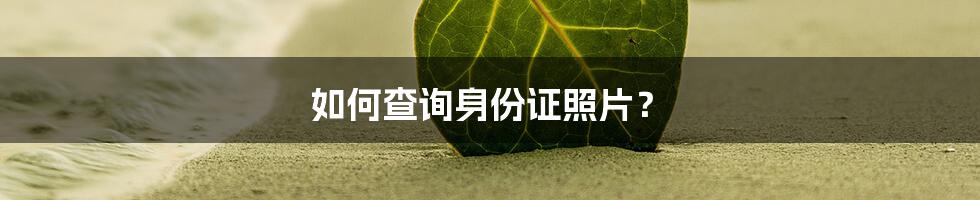 如何查询身份证照片？