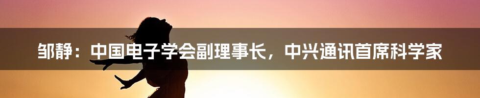 邹静：中国电子学会副理事长，中兴通讯首席科学家