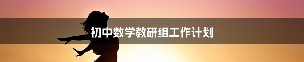 初中数学教研组工作计划