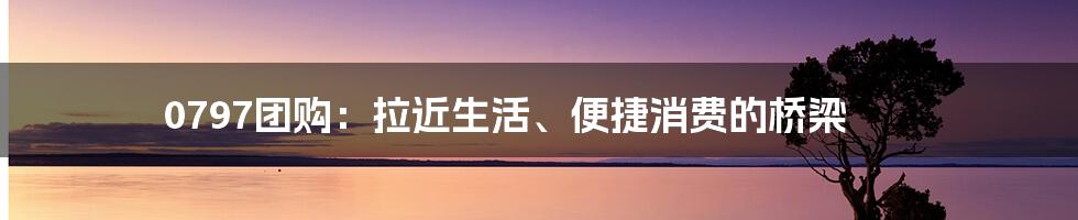 0797团购：拉近生活、便捷消费的桥梁