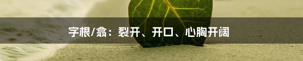 字根/翕：裂开、开口、心胸开阔