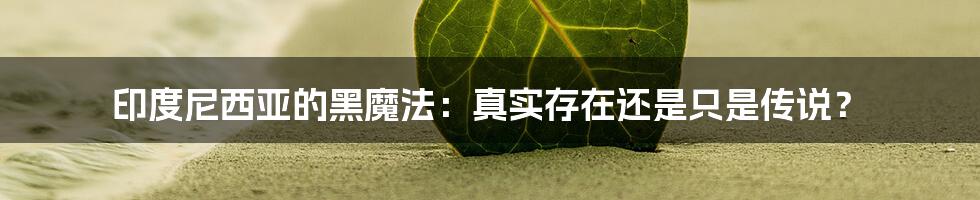 印度尼西亚的黑魔法：真实存在还是只是传说？