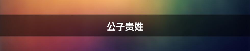 公子贵姓