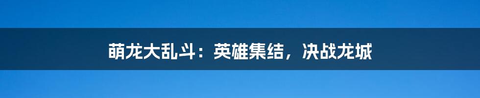 萌龙大乱斗：英雄集结，决战龙城