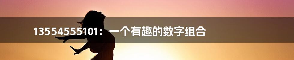 13554555101：一个有趣的数字组合