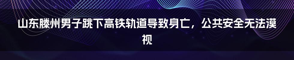 山东滕州男子跳下高铁轨道导致身亡，公共安全无法漠视