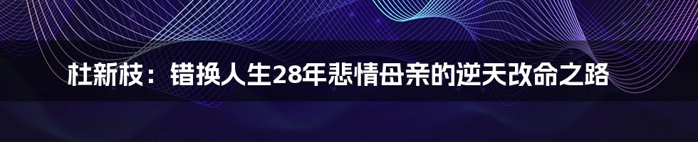 杜新枝：错换人生28年悲情母亲的逆天改命之路