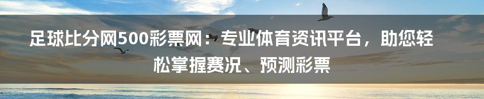 足球比分网500彩票网：专业体育资讯平台，助您轻松掌握赛况、预测彩票