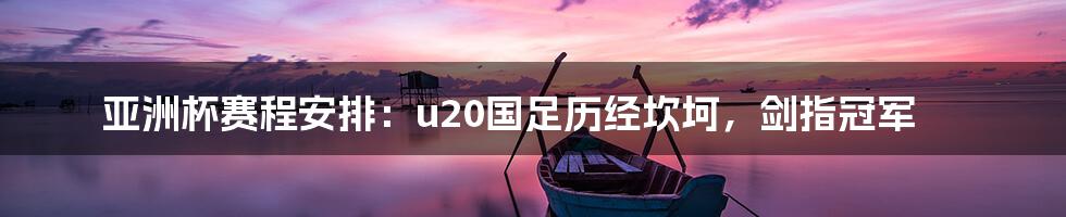 亚洲杯赛程安排：u20国足历经坎坷，剑指冠军