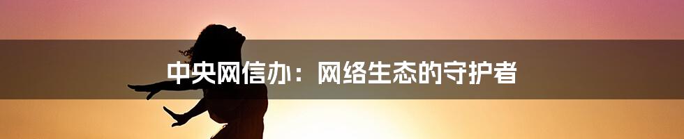 中央网信办：网络生态的守护者