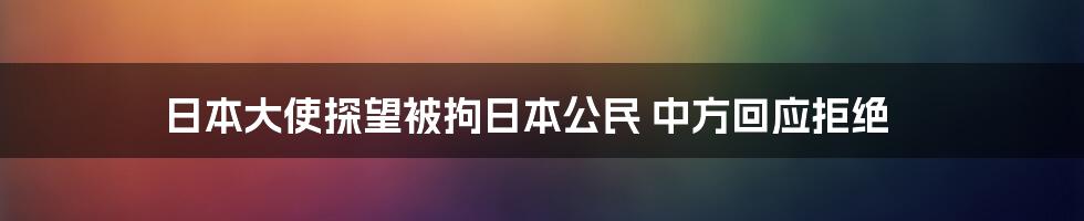 日本大使探望被拘日本公民 中方回应拒绝