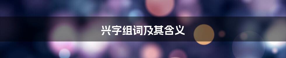 兴字组词及其含义