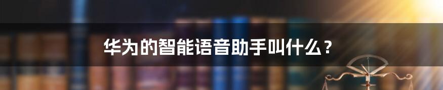 华为的智能语音助手叫什么？