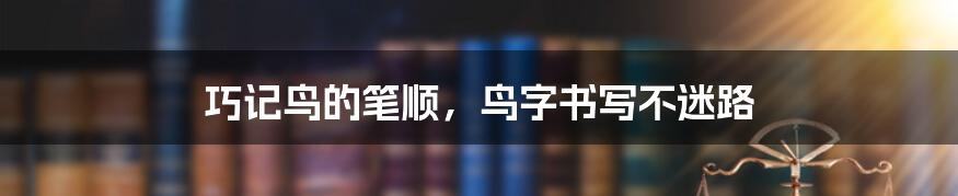 巧记鸟的笔顺，鸟字书写不迷路