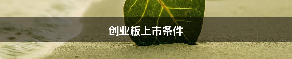 创业板上市条件