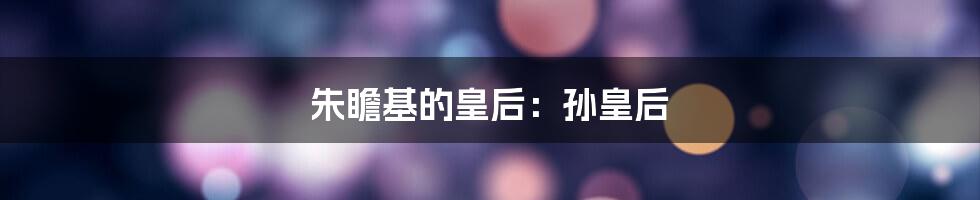 朱瞻基的皇后：孙皇后