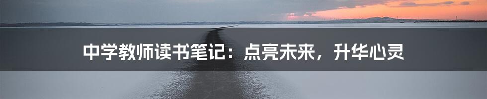 中学教师读书笔记：点亮未来，升华心灵