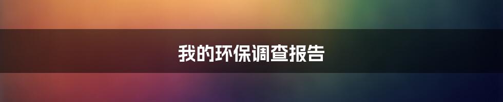 我的环保调查报告