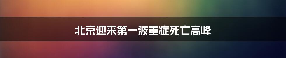 北京迎来第一波重症死亡高峰