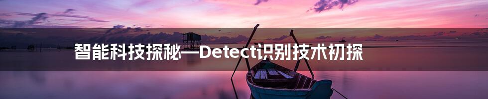 智能科技探秘—Detect识别技术初探