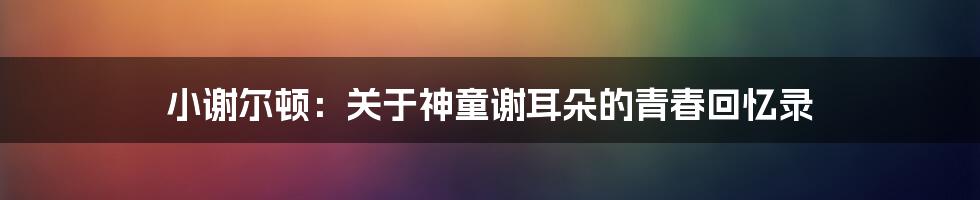 小谢尔顿：关于神童谢耳朵的青春回忆录