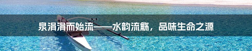 泉涓涓而始流——水韵流觞，品味生命之源