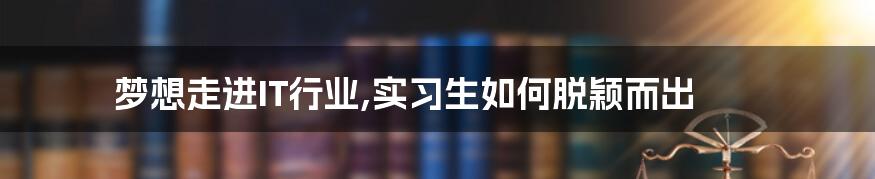 梦想走进IT行业,实习生如何脱颖而出