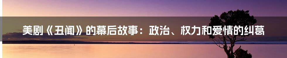 美剧《丑闻》的幕后故事：政治、权力和爱情的纠葛