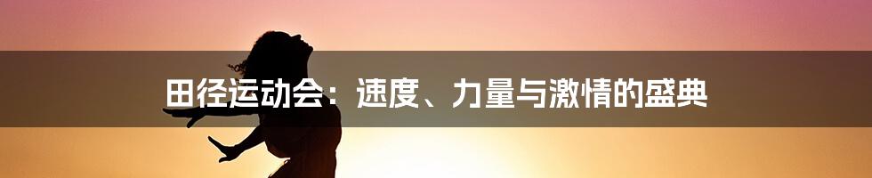 田径运动会：速度、力量与激情的盛典