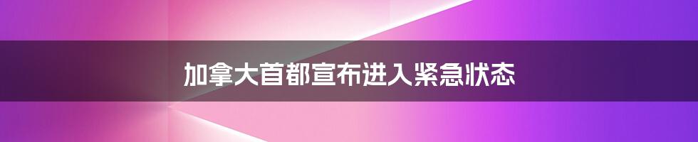 加拿大首都宣布进入紧急状态