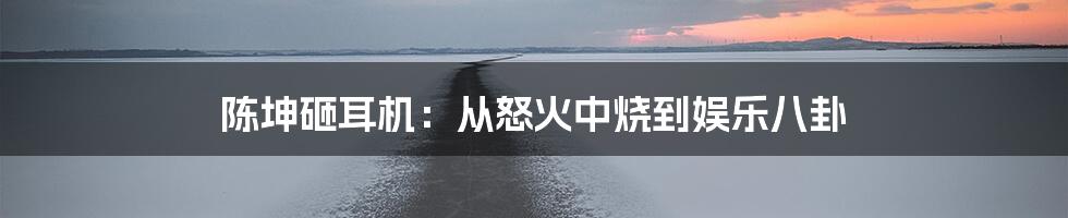 陈坤砸耳机：从怒火中烧到娱乐八卦