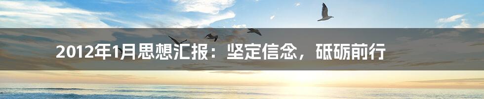 2012年1月思想汇报：坚定信念，砥砺前行