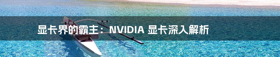 显卡界的霸主：NVIDIA 显卡深入解析