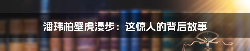 潘玮柏壁虎漫步：这惊人的背后故事