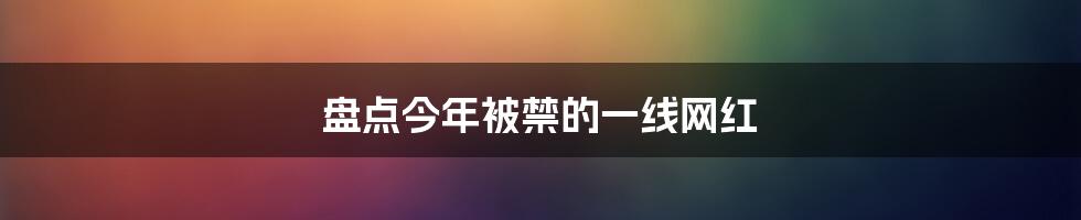 盘点今年被禁的一线网红