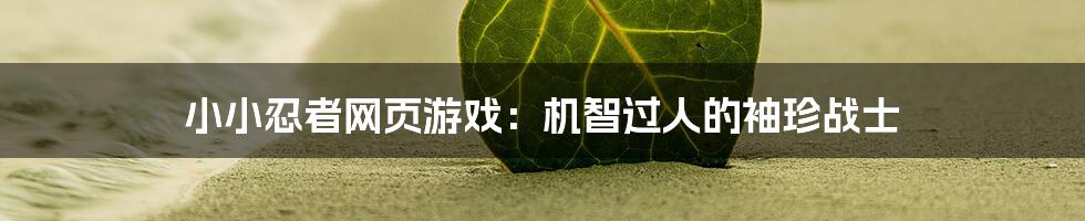 小小忍者网页游戏：机智过人的袖珍战士