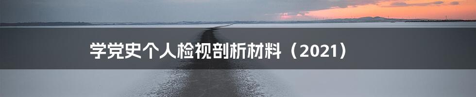 学党史个人检视剖析材料（2021）