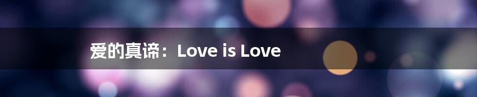 爱的真谛：Love is Love